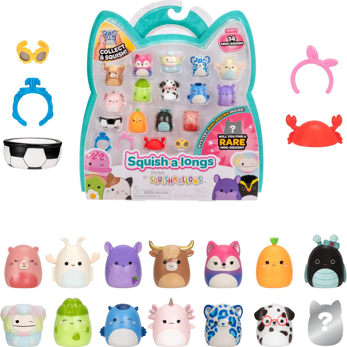 Squish-a-longs Mini-Squish 14 pack Wave 5 with accessories and ring