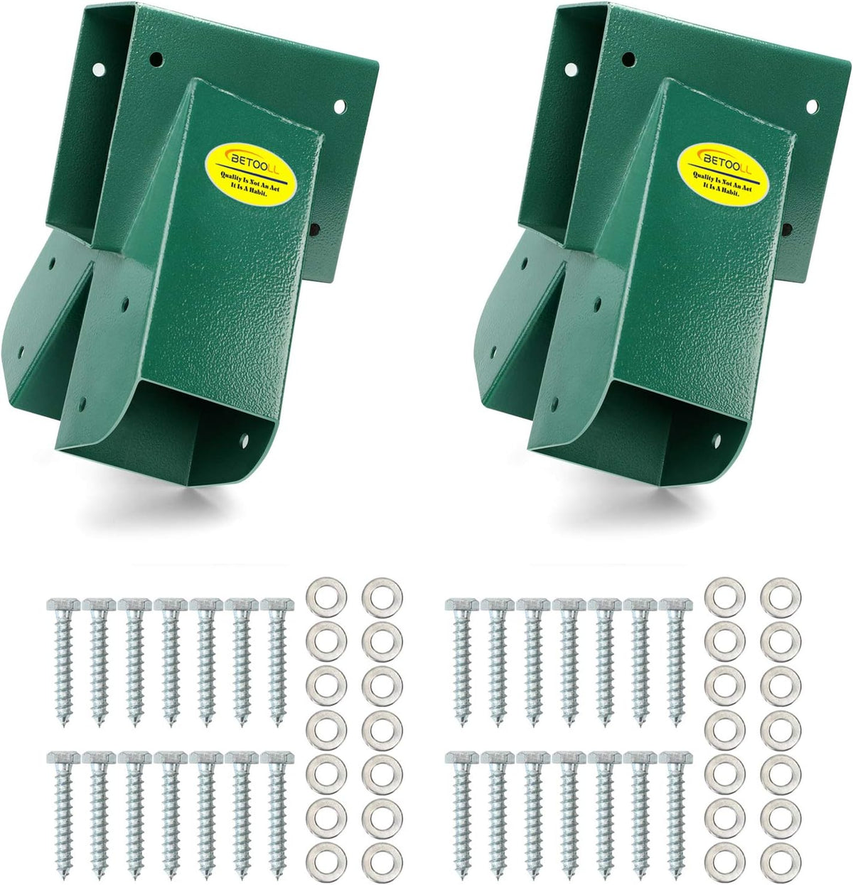 BETOOLL A-Frame 2 Brackets Swing Set Bracket with Mounting Hardware – Fun for Kids & Family - End Brackets(2Pcs-Green)