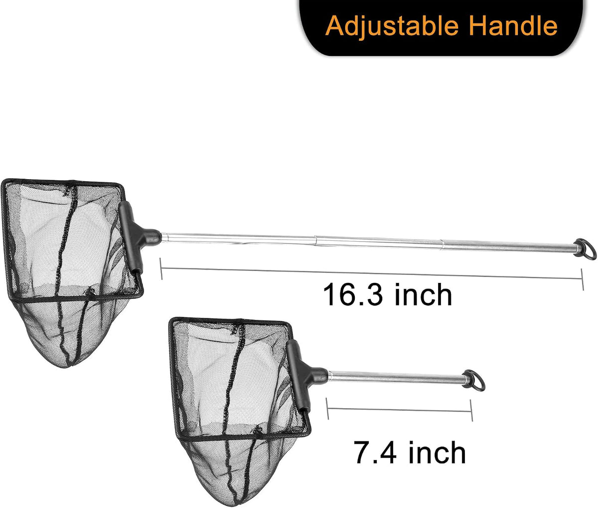 Aquarium Telescopic Fish Net with Extendable Handle Soft Mesh – Essentials for Fish - 4 inch - image 4
