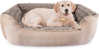 JOEJOY Rectangle Dog Bed for Large Medium Small Dogs - Beige / L(30"x 24"x 9")