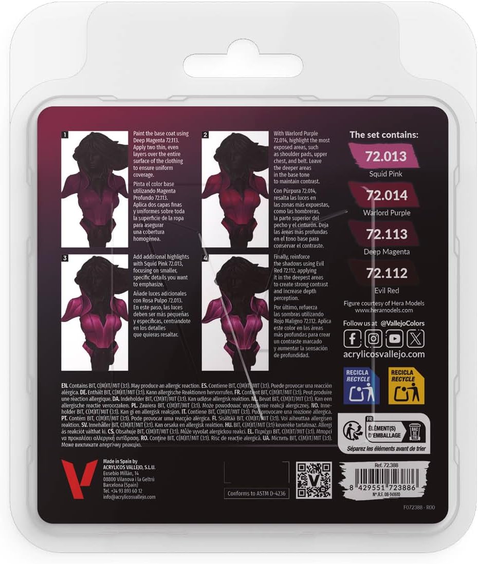 Vallejo, Game Color, 4 Bottles x 0.6 fl.oz. - Magenta Color Set - image 2
