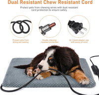 Heated Dog Bed, Waterproof Adjustable Temperature Dog Cat Heating Pad with Timer, Indoor Pet - XL: 47" x 28" / Grey - image 3