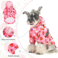 Dog Raincoats for Medium Dogs, Waterproof Rain Jacket with Hood – Essentials for Dogs - Strawberry Pink / L(Back 18.1", Chest 25.5", Neck 18") - image 2