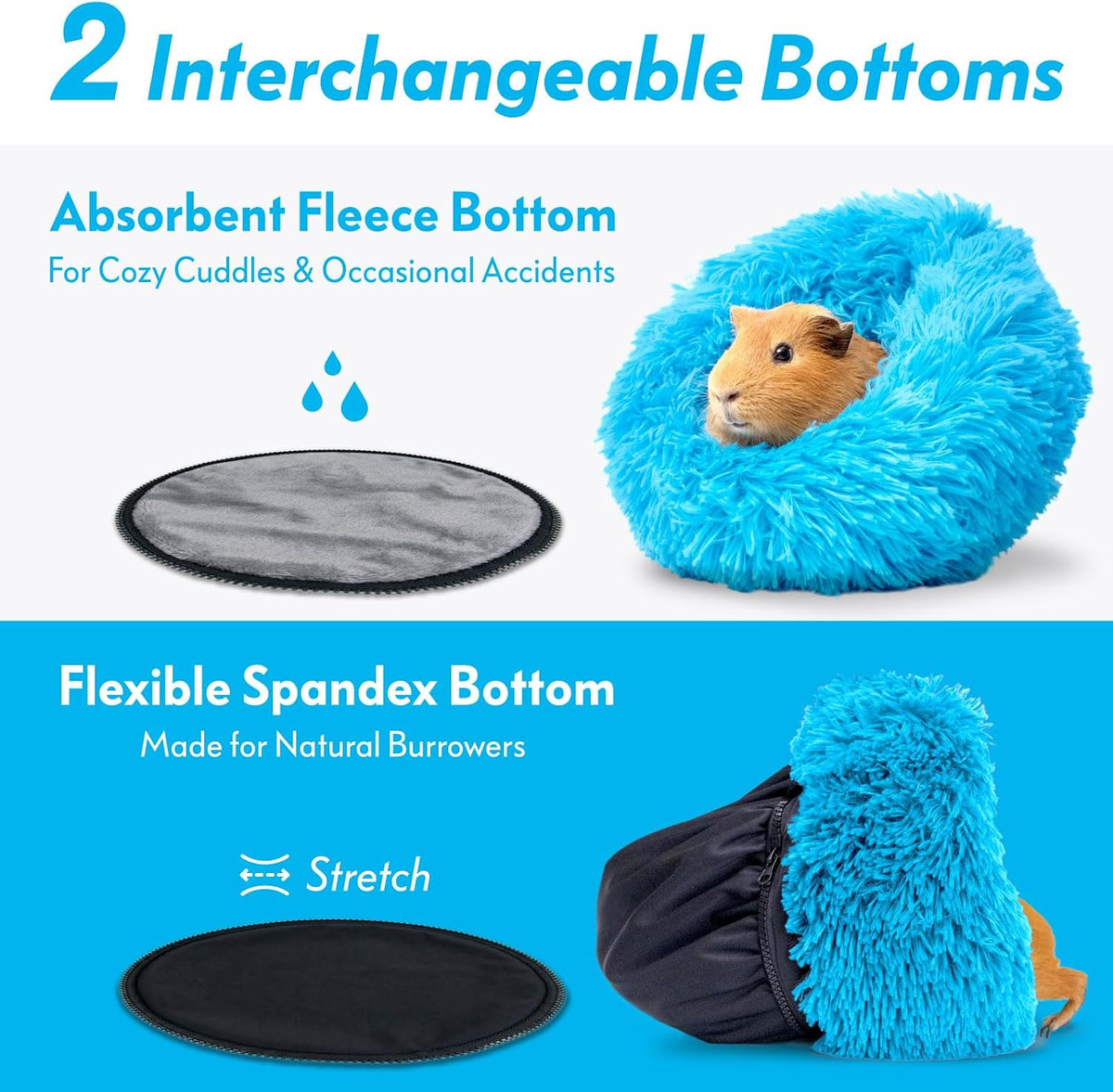 Paw Inspired Furr-O Burrowing Pet Bed Enrichment, Removable Base - Blue - image 3