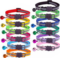 12-Pack Reflective Cat Collar Breakaway with Safety Elastic Band