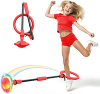 Aidabli purple ankle skip ball for kids with a light up flash wheel and padded ankle loop - view 2