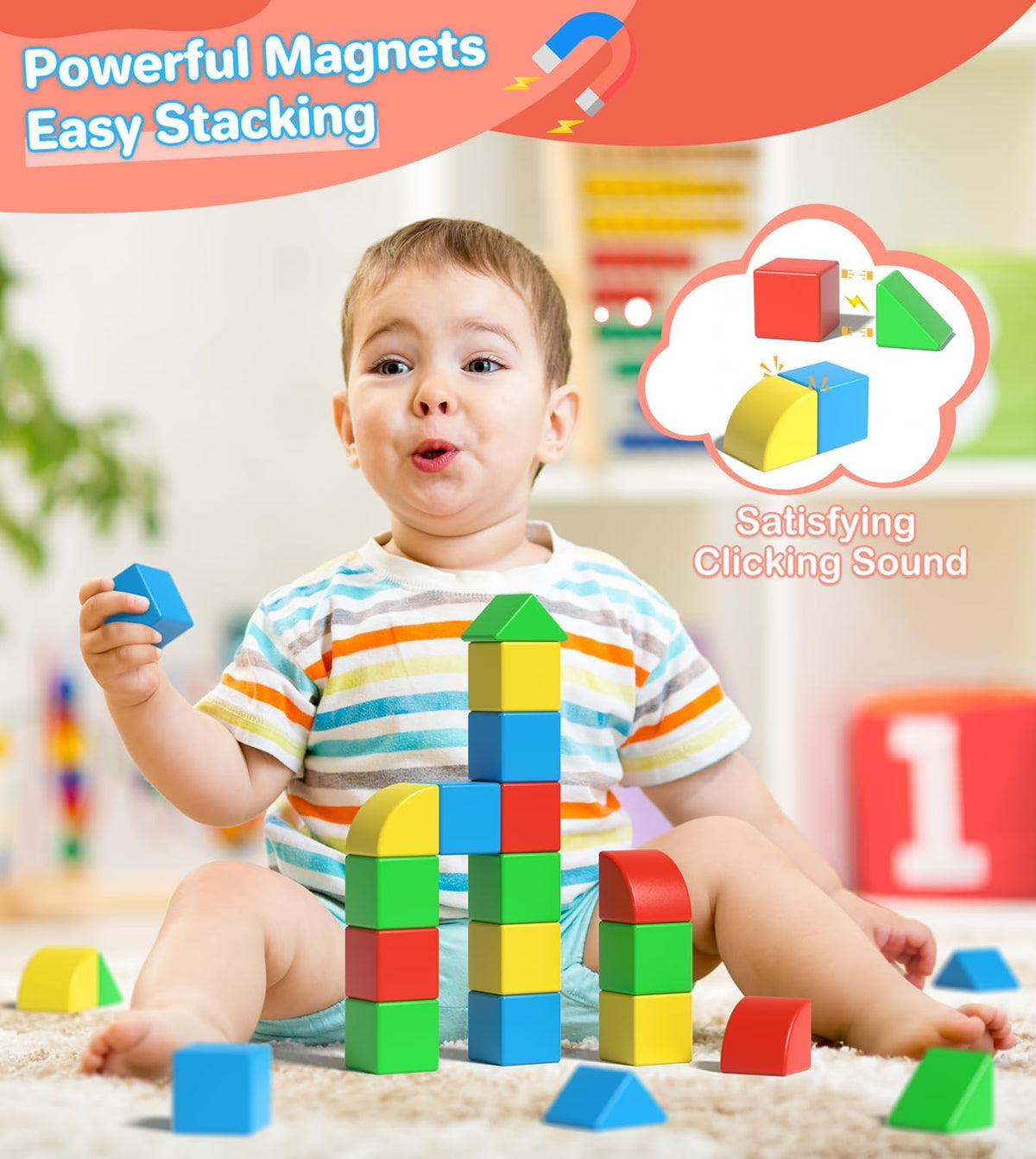 Large Magnetic Blocks,56PCS 1.34in 3D Building Cubes for Kids Ages 3+ – Fun for Kids & Family - 36PCS (1.34in) - image 4