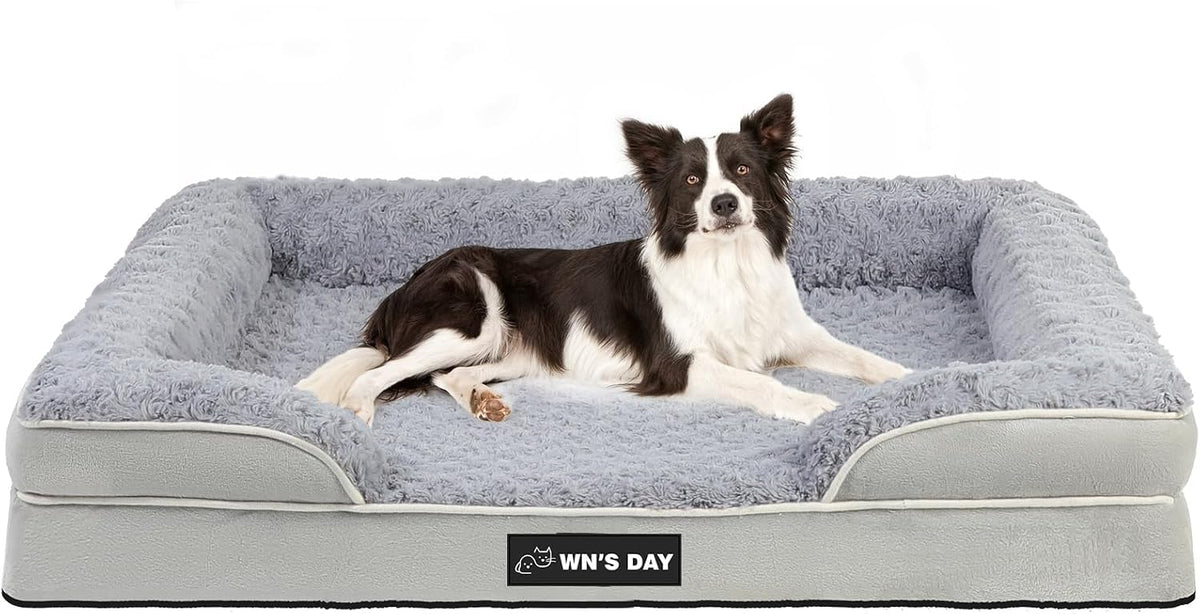 Orthopedic Dog Beds Medium Large Sized Dog, Dog Sofa Bed - Large(36 * 27 * 7.5 In) / Grey