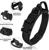 Tactical Dog Collar - Dog Collar with Control Handle for Medium Large Dogs – Essentials for Dogs - Black / M - image 2