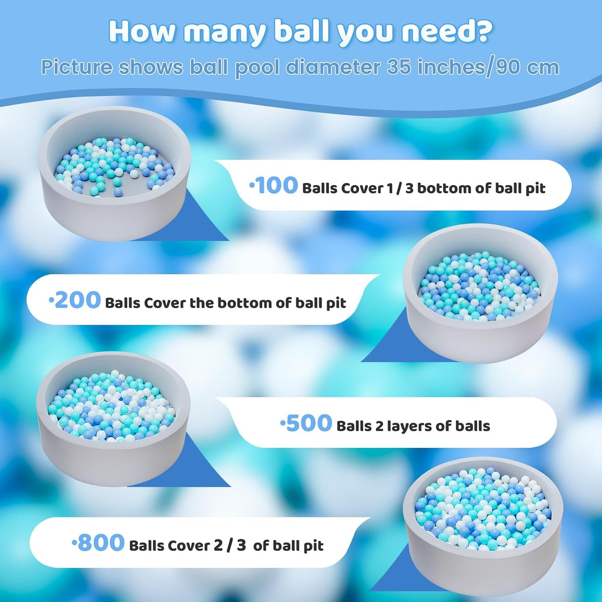 MoonxHome Ball Pit Balls for Toddlers - M-green&blue / 100 - image 2