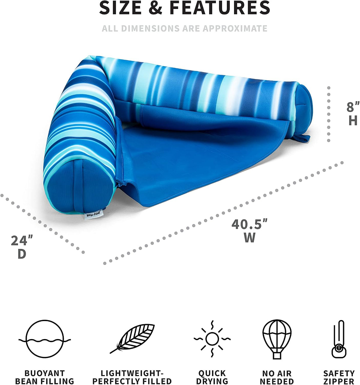 Big Joe Noodle Sling No Inflation Needed Pool Seat with Armrests - Blurred Blue / Noodle Sling - image 2