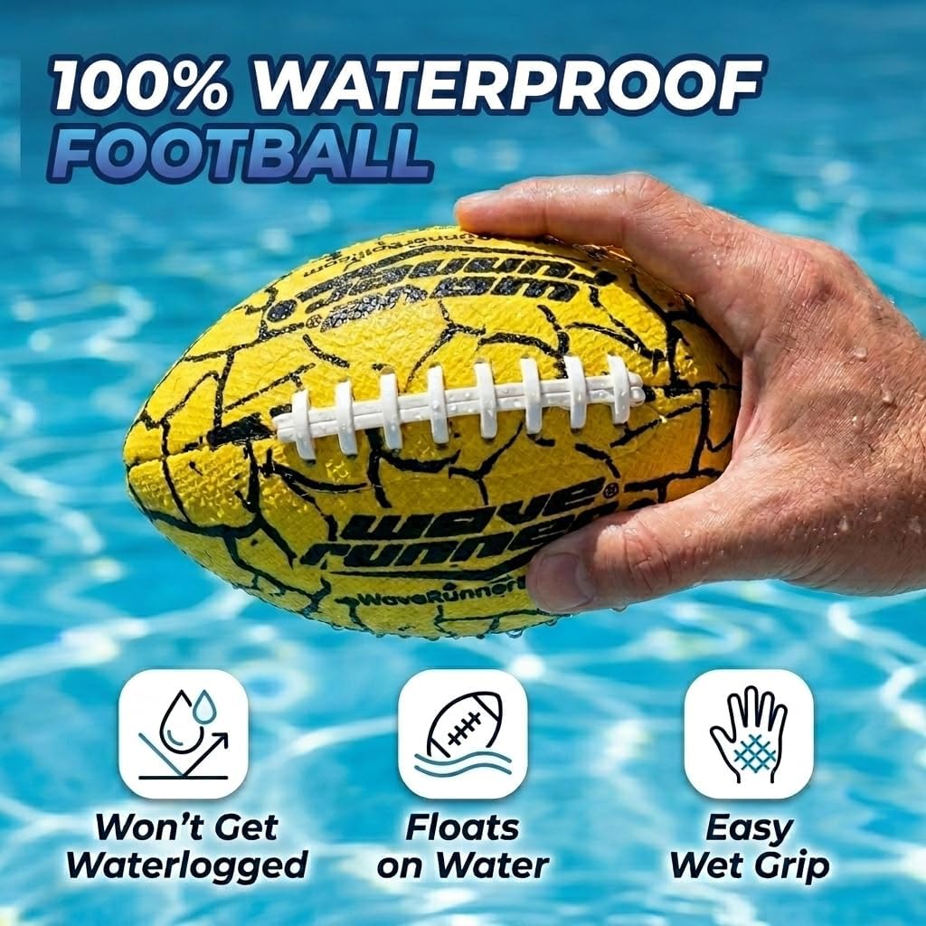 Wave Runner 9.25 inch waterproof junior football with textured grip for pool and beach - view 4