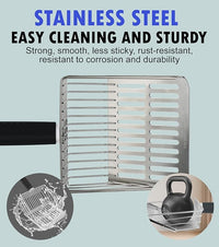 Cat Litter Scoop, Solid and Durable Kitty Metal Scooper, Stainless Steel Sifter, Heavy Duty, for Litter Box, Black Rubber Handle, Included Stainless Steel Hook