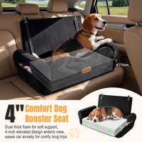 Dog Car Seat for Medium Dogs Up to 60 lb, Thick Cushion - Black / XL - image 4