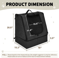 apollo walker Portable Cat Litter Box With Waterproof bag and Lid - Dark Black / Medium - image 2
