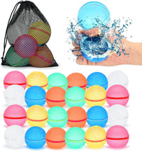 Reusable Water Balloons 6 Pcs with Mesh Bag - Classic Color / 24 Pcs
