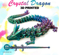 24" Large 3D Printed Dragon - Blue Purple Green / 24 inch - image 2