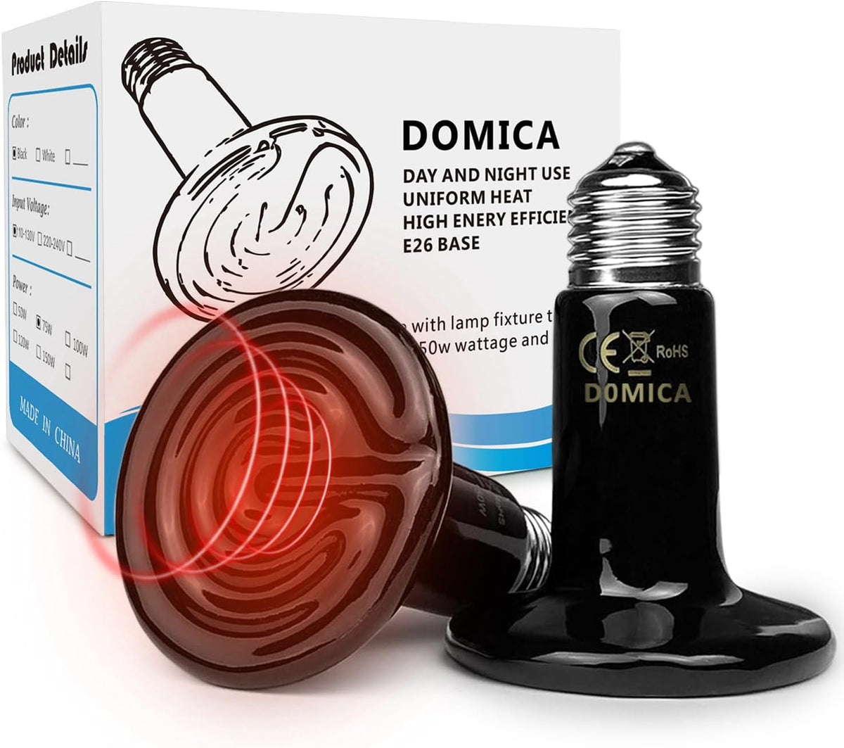 150W 2 Pack Reptile Heat Bulb - 150w-large Tank