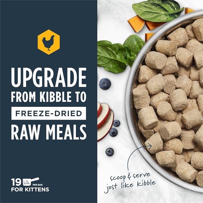 Instinct Raw Meals Freeze-Dried Kitten Chicken Cat Food, 9.5 oz. Bag