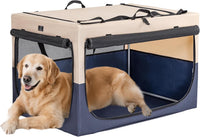A 4 Pet 36-in Foldable Soft-Sided Dog Crate for Large Dogs – Essentials for Dogs - Blue+Beige / 40.0"L x 25.0"W x 25.0"H