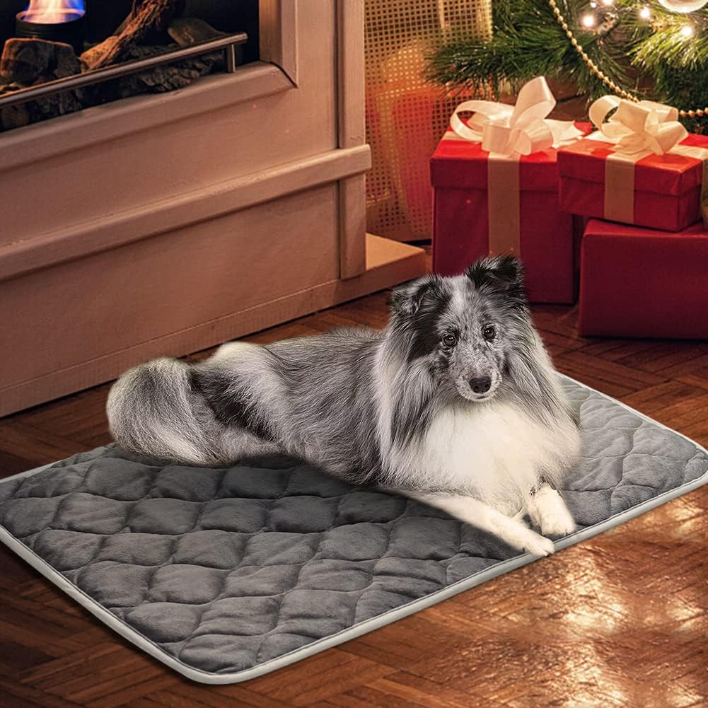 Self Warming Cat Bed Self Heating Cat Mat Thermal Pet Bed Mat - Grey / 34.6"L x 22.8"W x 0.5"Th - image 3