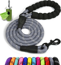 Taglory Rope Dog Leash for Medium Large Dogs - 3/8" x 5 FT (0~20 lbs.) / Grey