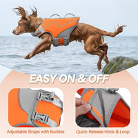 VIVAGLORY Dog Life Vest Neoprene Dog Swim Vest, M - Rising Orange / L: 26-29in (Ribcage Girth) - image 3
