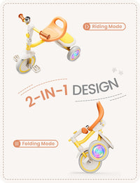 besrey Toddler Tricycle with Bell - Yellow Flash Wheel - image 4