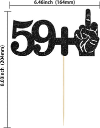 Ephlyn 1Pc 49+1 Black Glitter Cake Topper 50th Birthday Party Cake - 60th-1Pcs / Black - image 2