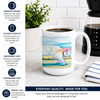 Great Pyrenees Ceramic Coffee Mug 15 oz Decorative Large C Handle Mug Cup for Tea, Cocoa Hot Chocolate