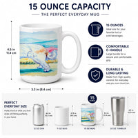 Great Pyrenees Ceramic Coffee Mug 15 oz Decorative Large C Handle Mug Cup for Tea, Cocoa Hot Chocolate