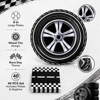 40 Pcs Basketball Plates and Napkins Set - Race Car - image 4