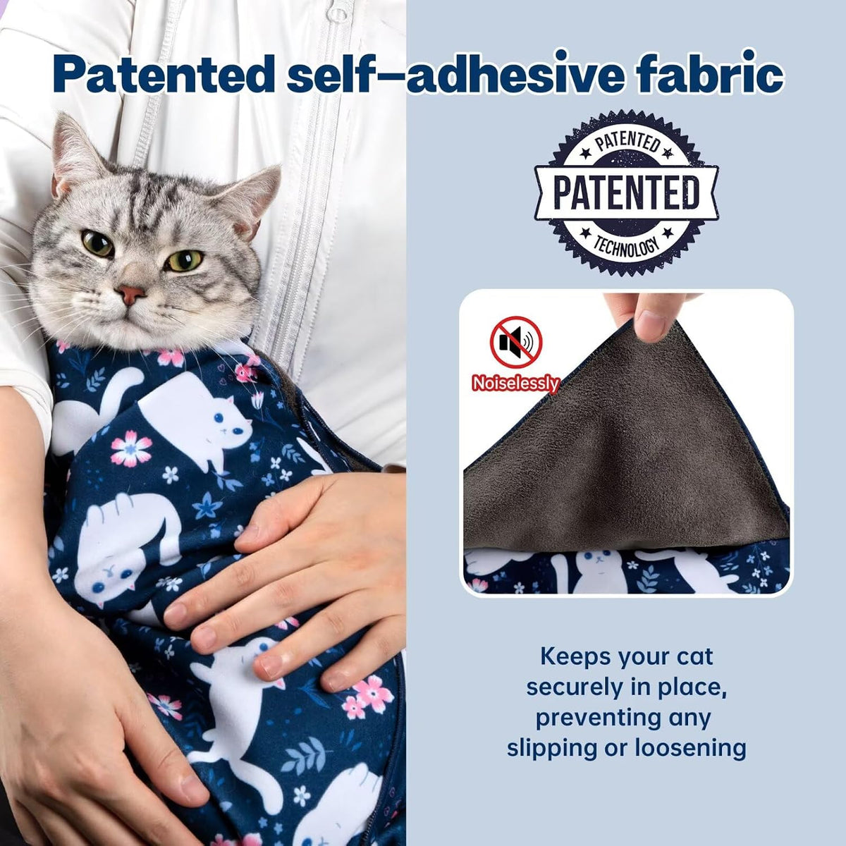 Paw Legend 27.6" Cat Wrap for Grooming Cat Wrap for Cutting Nails Cat - XL(35.4'x35.4") / Cute Cat - image 2