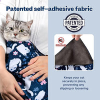 Paw Legend 21.7" Cat Wrap for Grooming Cat Wrap for Cutting Nails Cat Restraint for Nail Clipping Self Adhesive Blanket Restraint Cloth for Cats Within 6lbs