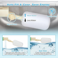 FHTONGE 304 Stainless Steel Automatic Water Dispenser with Drainage for Outdoor Big Dog, Large Auto Fill Dog Waterer Float Valves for Livestock Poultry Horse Cow Goat Pig Chicken Duck Rabbit Drinking