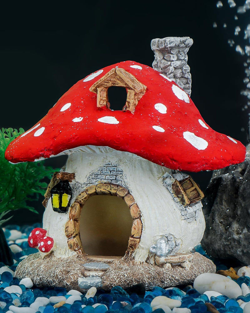 Uniclife Aquarium Mushroom House - Resin Mushroom