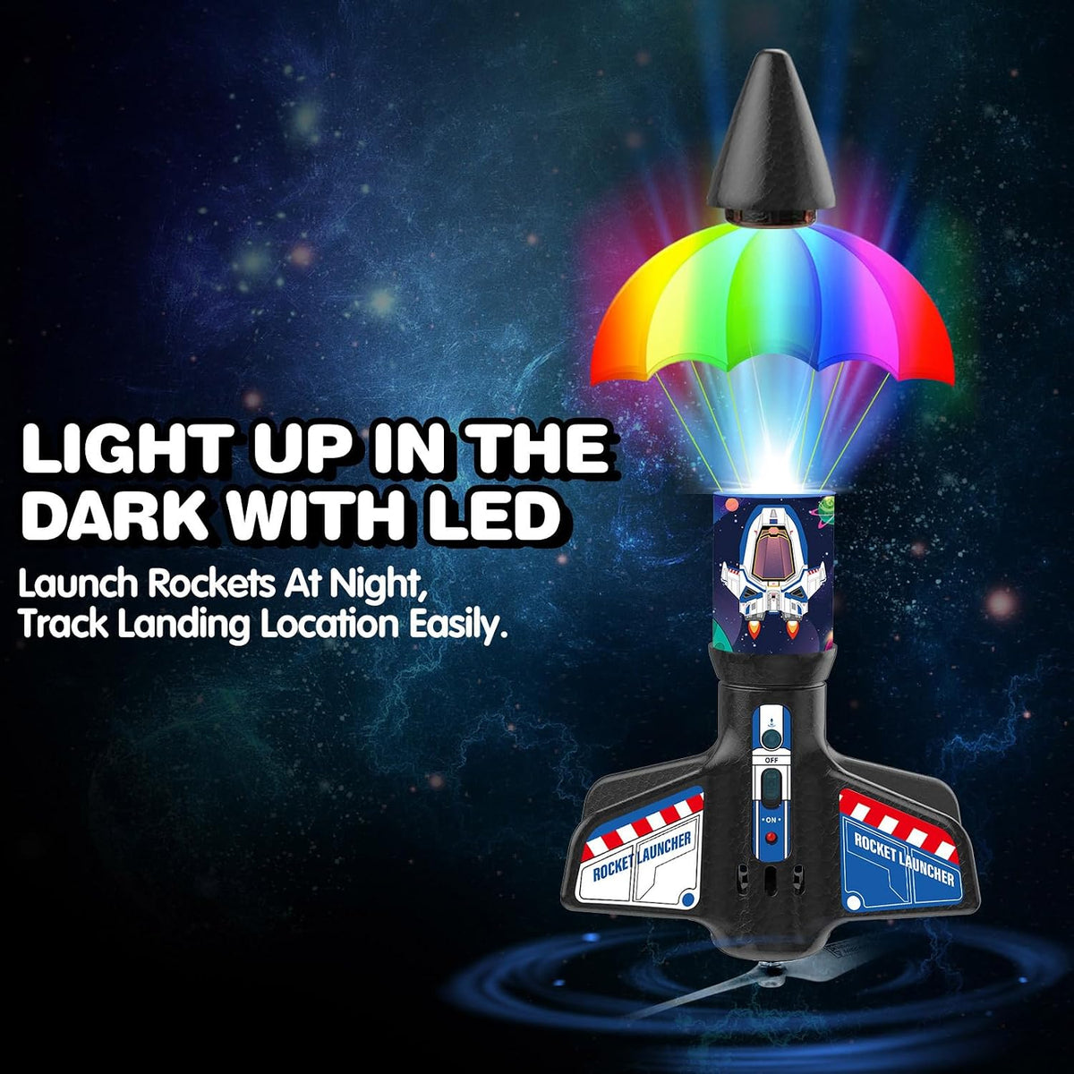 Rocket Launcher for Kids - Self-Launching 200 ft Motorized Outdoor Electric Play Toy, High Flying - Universe - image 3