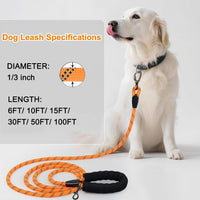 Long Leash for Dog Training 6FT/ 10FT/ 15FT/ 30FT/ 50FT/ 100FT - Orange / 15FT* 1/3" - image 2