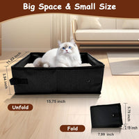 Foldable Travel Litter Box for Cats - Purple - image 2