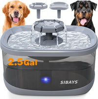 SIBAYS 2.5Gal/9.5L Dog Water Fountain for Large Dogs