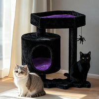 Halloween Cat Tree for Indoor Cats - Black and Purple