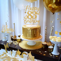 Happy 83rd Birthday Cake Topper - happy 83rd birthday / Gold Glitter - image 3