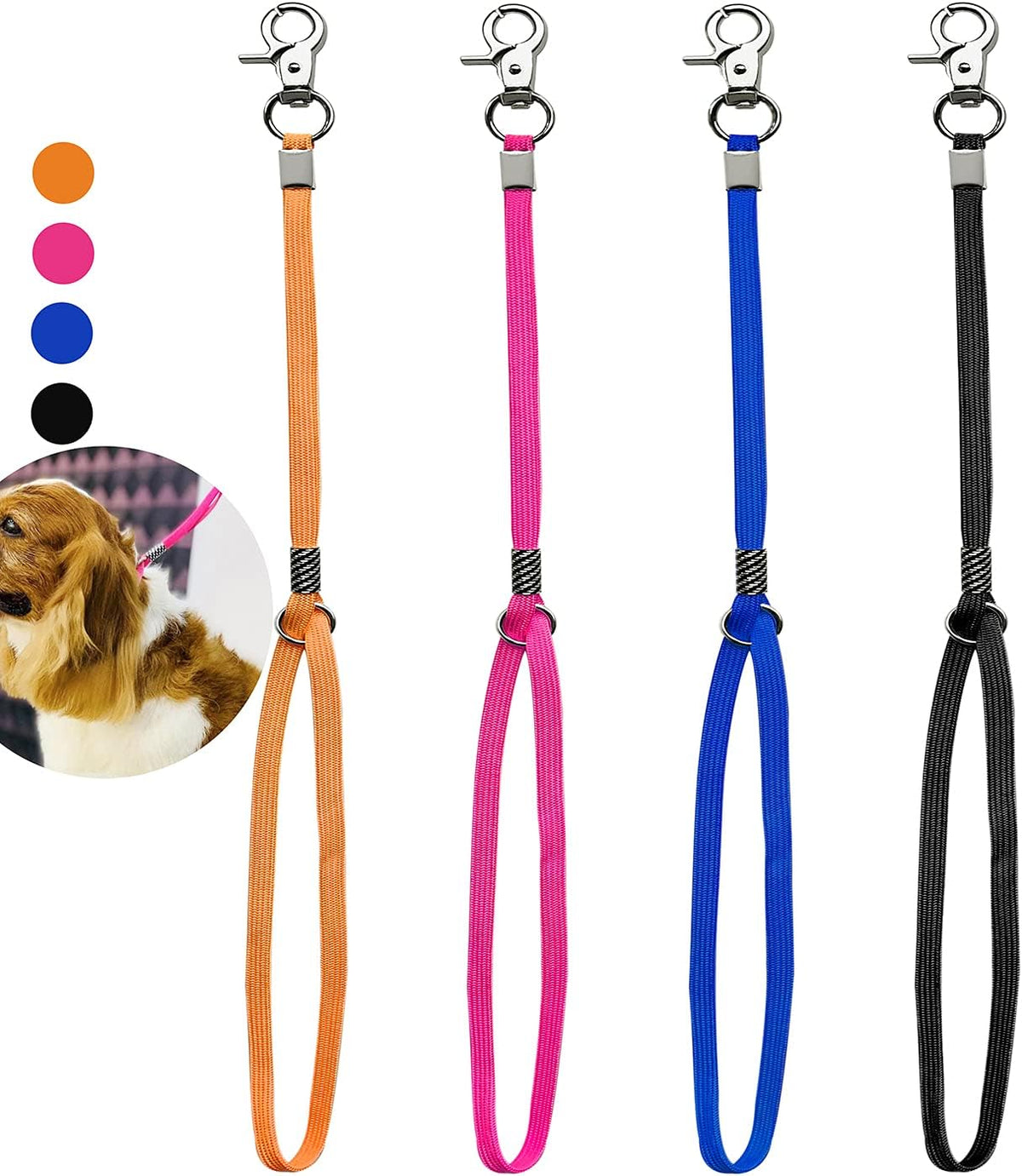 Pet Dog Grooming Loop Adjustable Grooming Noose Sling for Grooming - orange