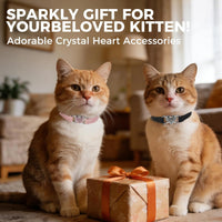 BINGPET Diamond Cat Collar with Bell, Adjustable Kitten Collar - Pink & Black(Heart) / Neck Girth 8"-10" - image 2