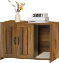 Cat Litter Box Enclosure, with Scratching Mat - Warm Brown / 27.6"L x 18.2"W x 19.6"H
