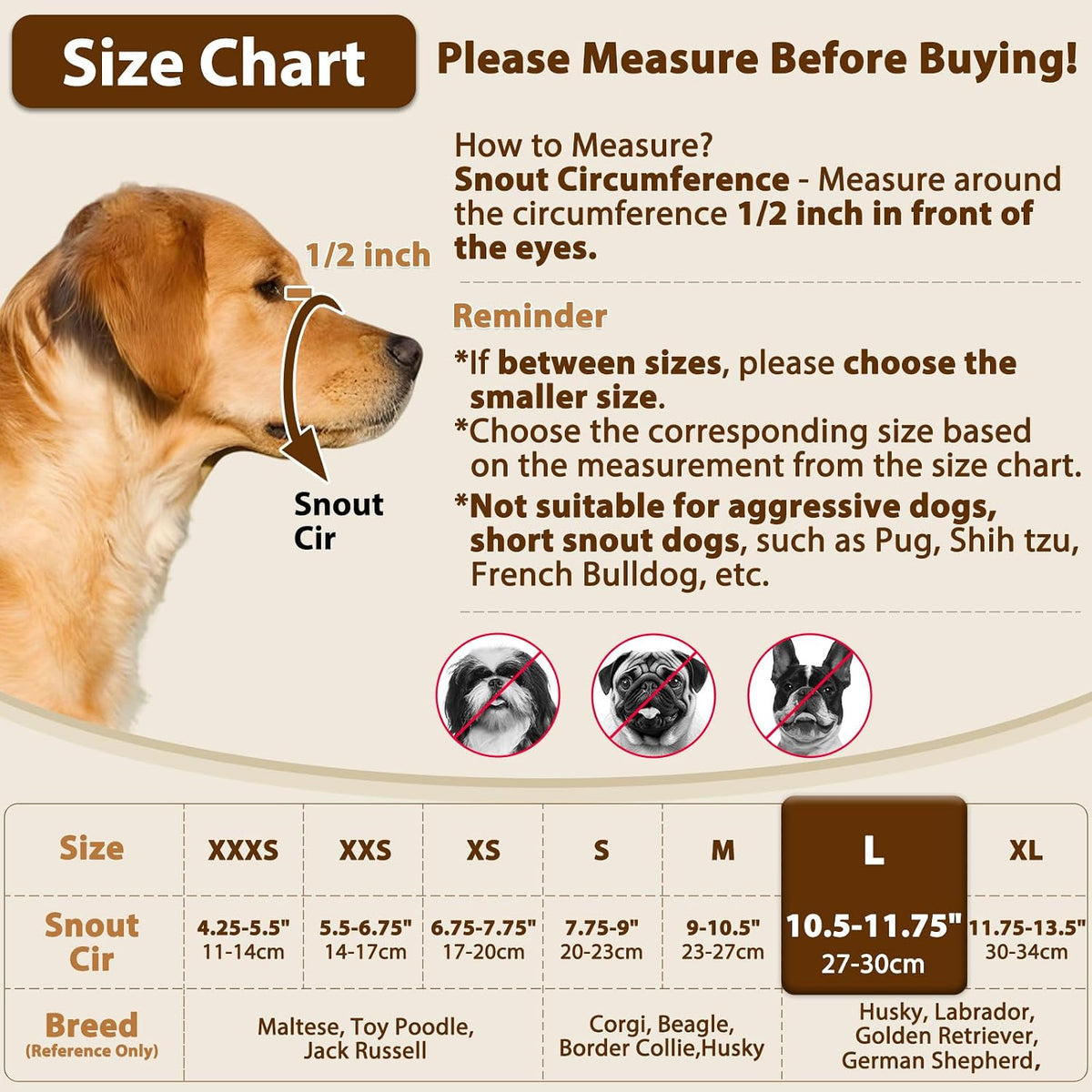 Crazy Felix Dog Muzzle Anti Eating for Small Medium Large Dogs - Black / L - image 2