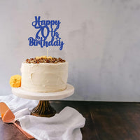 Gyufise 1Pc Happy 80th Birthday Cake Topper Glitter Cheers to 80 - 70th / Blue - image 4