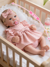 EKOKIZ blue reborn baby doll dress set with hairband and shoes for 17 to 20 inch dolls - view 28
