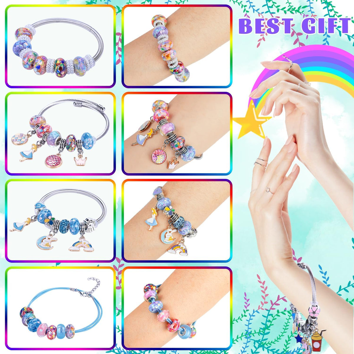 AIPRIDY 150 Pieces Charm Bracelet Making Kit - 104 Pieces - image 3