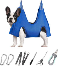 Pet Grooming Hammock for Small Dogs & Cats with Nail Clippers/Nail Trimmers/Grooming Scissors, Dog Grooming Harness for Nail Trimming, Pet Grooming Sling Helper